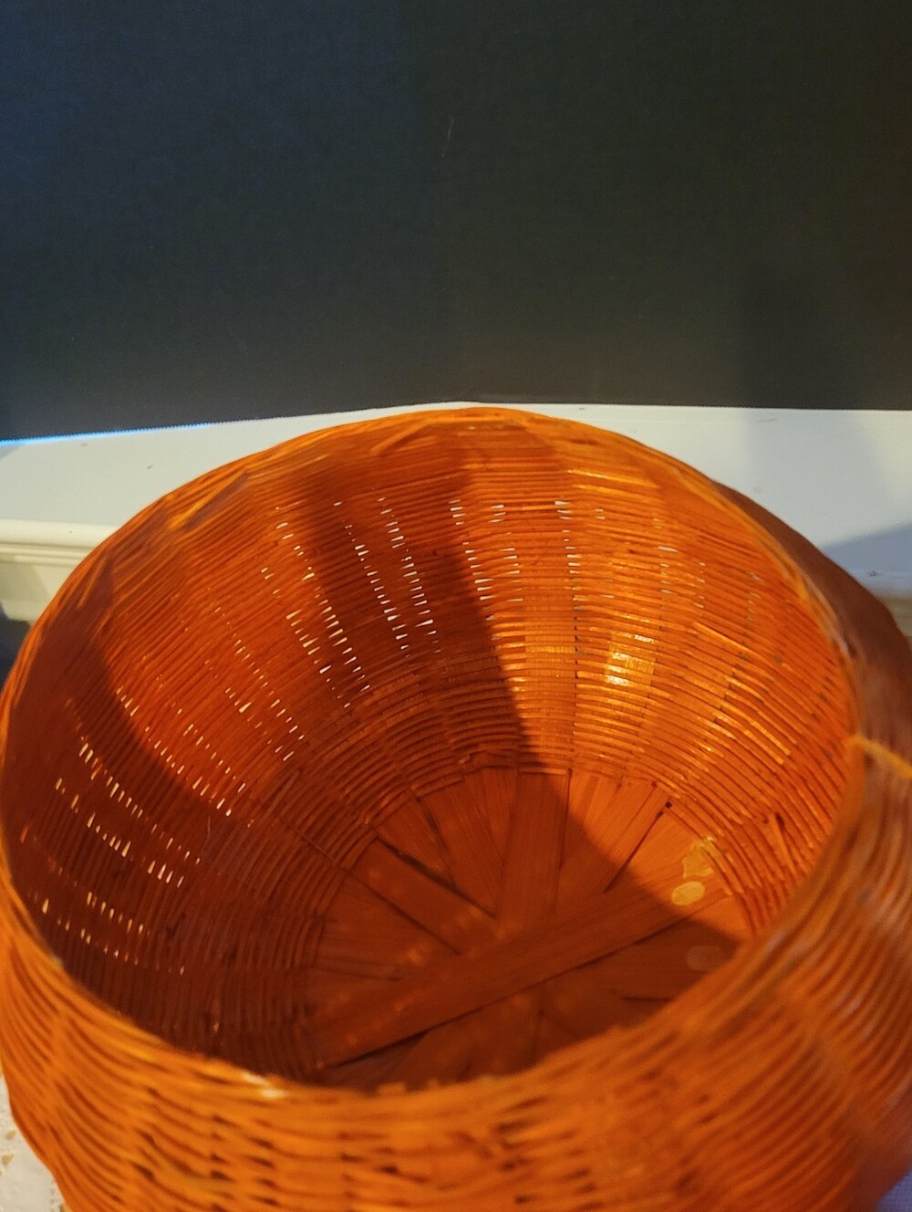 Lot of 4 Vintage Wicker Basket Orange Pumpkins  Removable Tops Halloween Thanksg - Picture 13 of 14